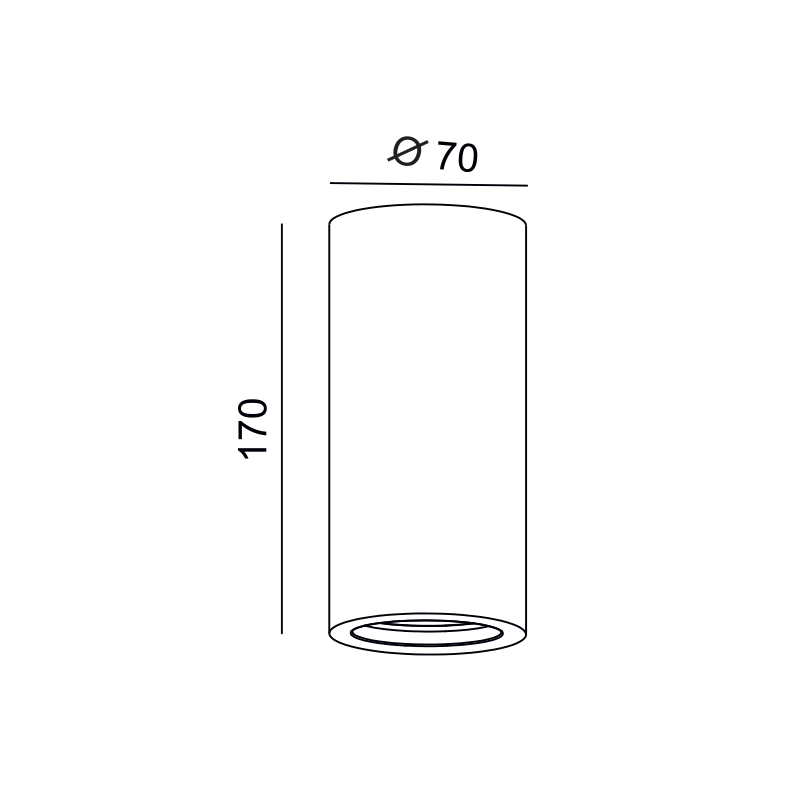 ^ROUND GYPSUM CEILING LUMINAIRE RUTH GU10 Φ70x170 G95231C