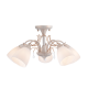 CEILING 5XE14 METAL PATINΑ GOLD+WHITE GLASS+CRYSTAL Φ54ΧΗ27CM QUINCE DLA12125