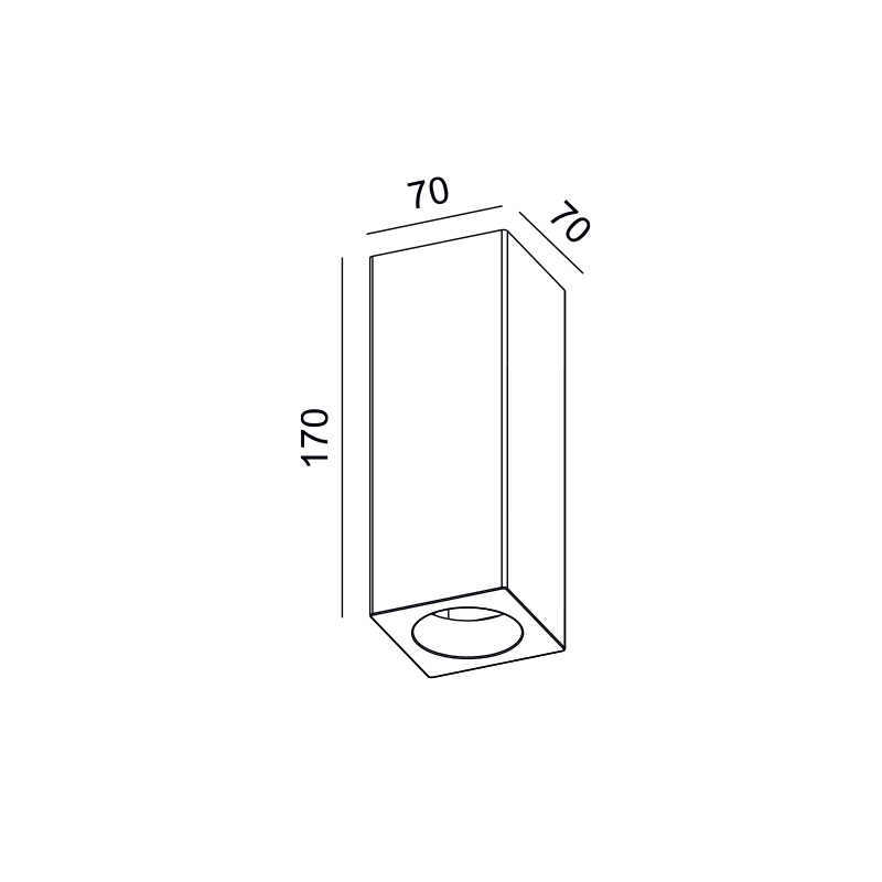 ^SQUARE GYPSUM CEILING LUMINAIRE RUTH GU10 70x70x170 G95201C