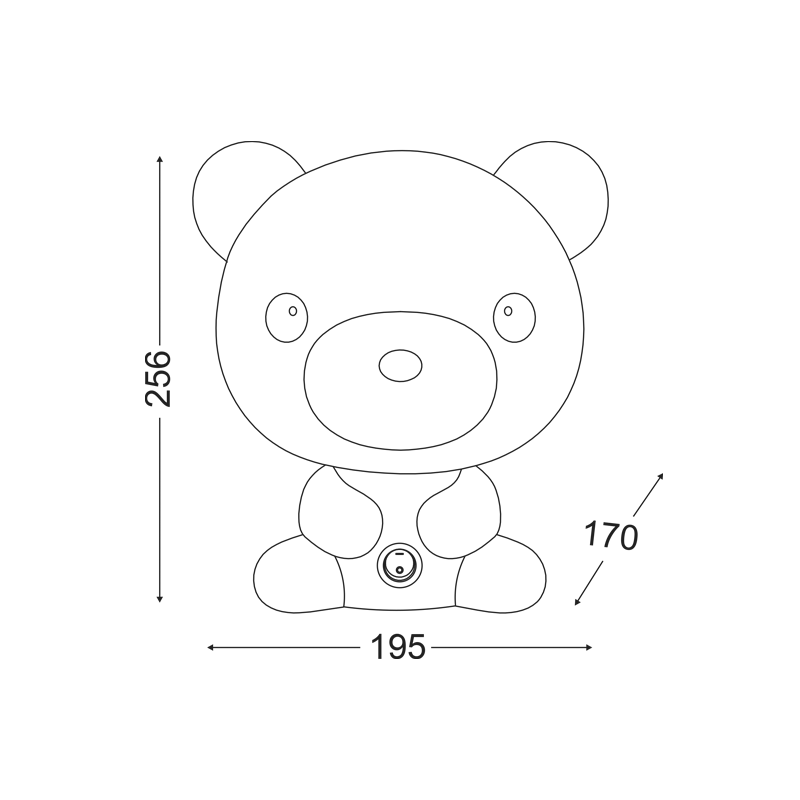 KIDS TABLE LIGHT 1XE14 WHITE BEAR 20Χ17ΧΗ26CM FRIENDS MT120961W