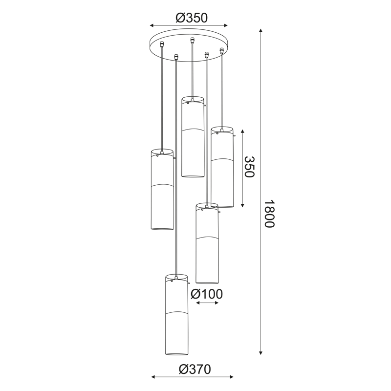 ^PENDANT 5XE27 CHROME+GLASS+METAL Φ37ΧΗ180CM DEJAVU V371975PCH ^PENDANT 5XE27 CHROME+GLASS+METAL Φ37ΧΗ180CM DEJAVU V371975PCH