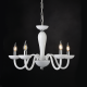 ^PENDANT LUMINAIR 5XE14 WHITE CRYSTAL + CHROME METAL Φ69×Η168CM LUNARIA BLK82185PWC