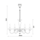 ^PENDANT LUMINAIR 5XE14 WHITE CRYSTAL + CHROME METAL Φ69×Η168CM LUNARIA BLK82185PWC