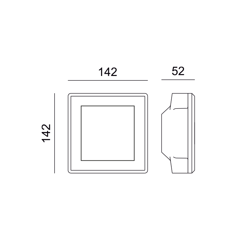 ^SQUARE GYPSUM TRIMLESS SPOT LUMINAIRE MOLLY GU10 WITHOUT REFLECTOR G90461C