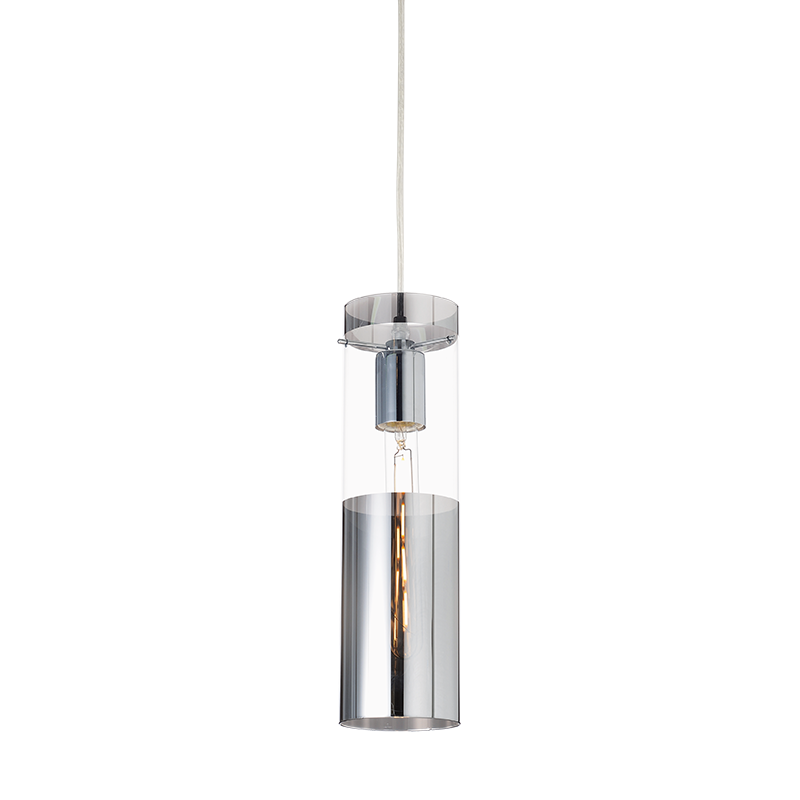 ^ PENDANT L/F 1ΧΕ27 CHROME GLASS + METAL Φ10ΧΗ120CM DEJAVU V371971PCH