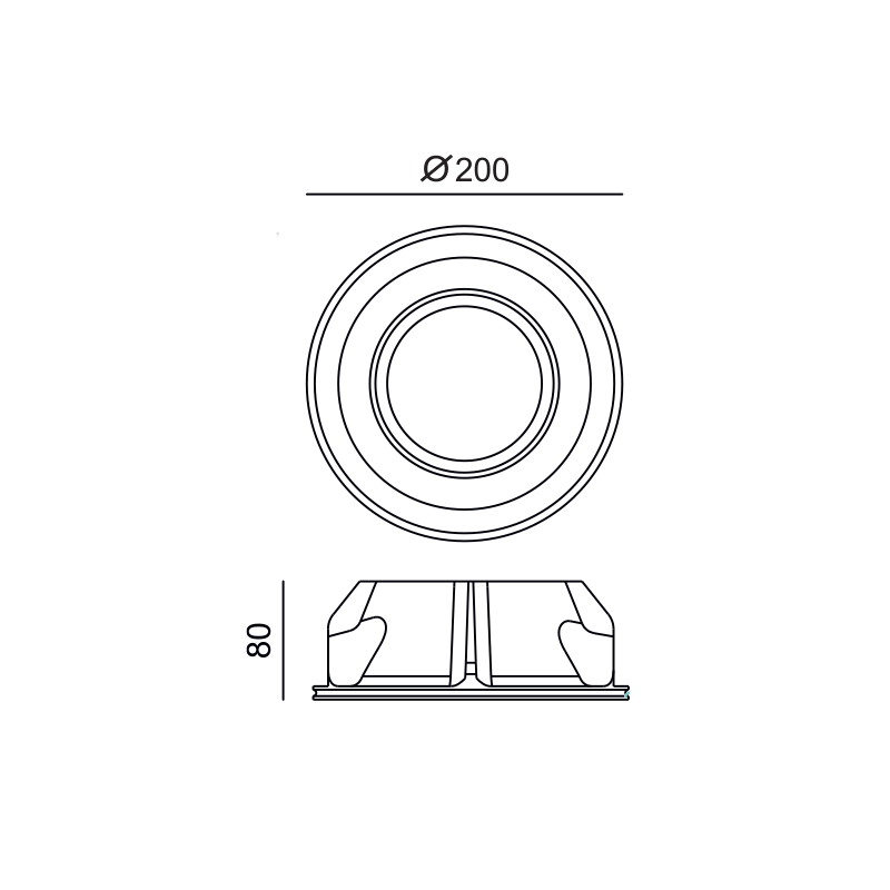 ^ROUND GYPSUM TRIMLESS SPOT LUMINAIRE ABBY AR111 GU10 G90151C