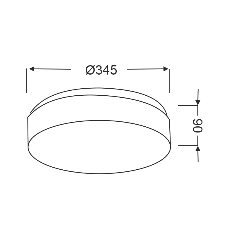 CEILING LAMP WHITE GLASS 2X40W D34 PARFAIT V287071C34