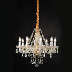 ^PENDANT 86XE14 CLEAR CRYSTAL + GOLD METAL Φ57×Η162CM GLADIOLO BLK80418PCG