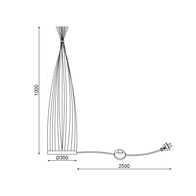 ^FLOOR LIGHTING 1ΧΕ27 BAMBOO D30XH100CM SERIFOS TF661F100BO