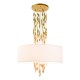 ^PENDANT LUMINAIRE 5XE14 CASCADA GOLD METALLIC + WHITE FABRIC D60XH100CM EG4205PCG