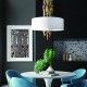 ^PENDANT LUMINAIRE 5XE14 CASCADA GOLD METALLIC + WHITE FABRIC D60XH100CM EG4205PCG