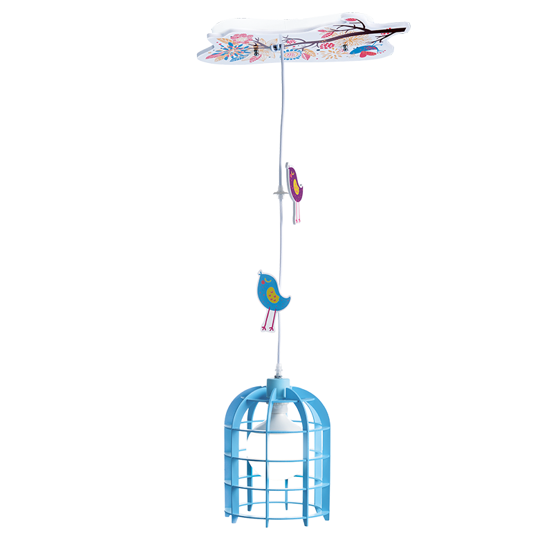 KIDS PENDANT 1XE27 BIRDS LIGHT BLUE 36Χ20ΧΗ80CM FORET MD150411B