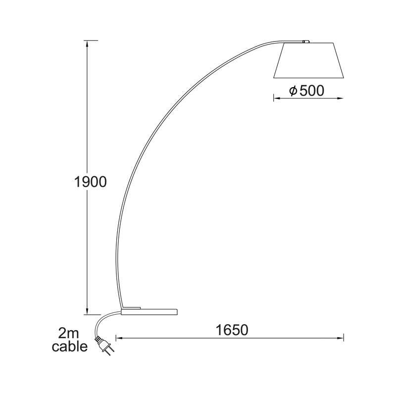 FLOOR LAMP BLACK MARBLE BASE & FABRIC SHADE 1XE27 LENNON MF11185BK