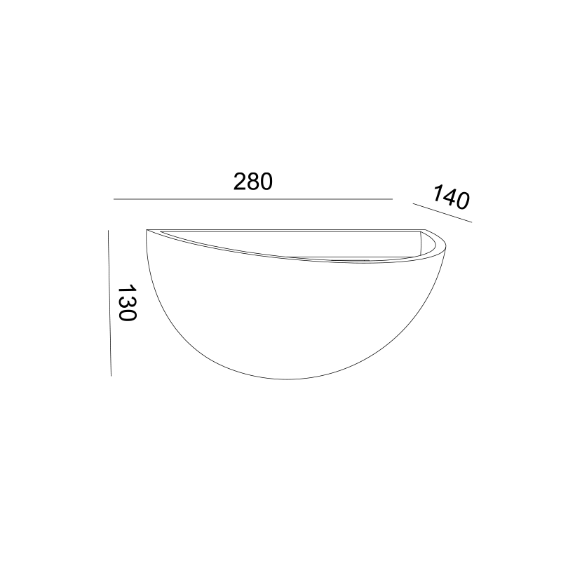 ^GYPSUM WALL LUMINAIRE 1XE27 HERLO 28x14x13CM G85211W