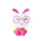 KIDS TABLE LIGHT 1XE14 BUNNY PINK 22Χ16ΧΗ32CM FRIENDS MT150331P