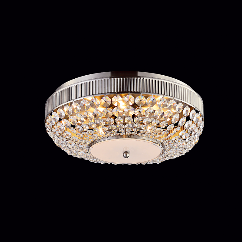 CEILING 5XE14 CRYSTAL+NICKEL Φ44ΧΗ17CM ROSE DLA12255