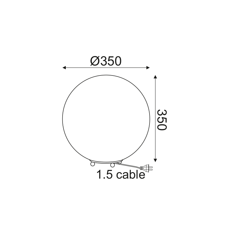 ^FLOOR L/F 1ΧΕ27 WHITE GLASS+PLASTIC Φ35ΧΗ35CM LUNA V2010351TW