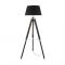 ^FLOOR LIGHTING 1ΧΕ27 WOOD+BLACK SHADE+BRASS METAL 65Χ55ΧΗ144CM MOUSSE TF17701FBBB