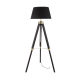 ^FLOOR LIGHTING 1ΧΕ27 WOOD+BLACK SHADE+BRASS METAL 65Χ55ΧΗ144CM MOUSSE TF17701FBBB