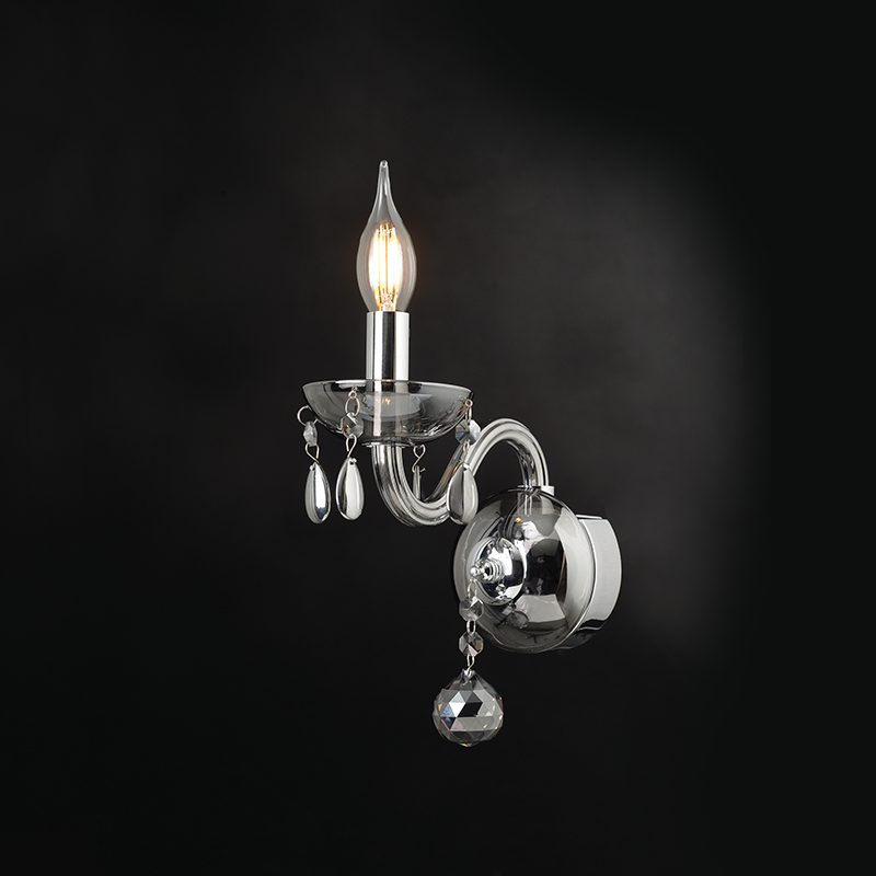 ^ PHASING OUT WALL LUMINAIR 1XE14 TINT CRYSTAL + CHROME METAL 20X32CM TULIA BLK82041WSGC