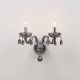 ^ PHASING OUT WALL LUMINAIR 2XE14 TINT CRYSTAL + CHROME METAL 38X31CM TULIA BLK82042WSGC