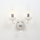 ^ PHASING OUT WALL MOUNTED LUMINAIR 2XE14 WHITE CRYSTAL + CHROME METAL 38X31CM TULIA BLK82042WWC