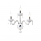 ^ PHASING OUT WALL MOUNTED LUMINAIR 3XE14 WHITE CRYSTAL + CHROME METAL 38X40CM TULIA BLK82043WWC
