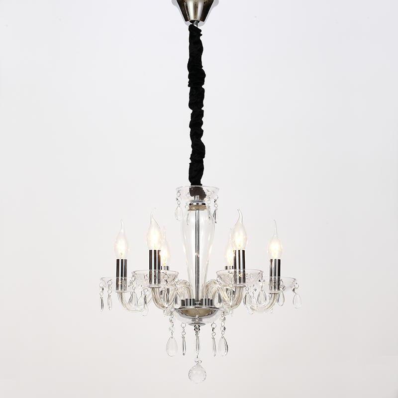 ^ PHASING OUT WALL LUMINAIR 6XE14 CLEAR CRYSTAL + CHROME METAL Ö45×Ç168CM TULIA BLK82046PCC