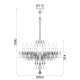 ^ PHASING OUT PENDANT LUMINAIR 8XE14 TINT CRYSTAL + CHROME METAL Φ49×Η168CM TULIA BLK82048PSGC