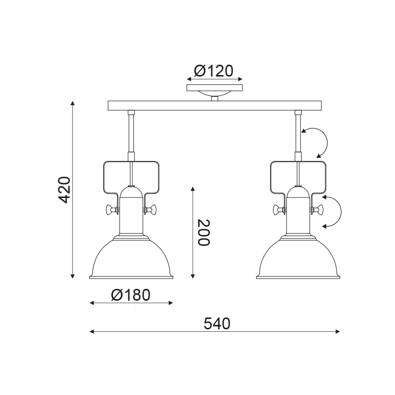^ PHASING OUT CEIL 2ΧΕ27 METALLIC RUST Φ18X54XH41cm RIVIERA EG167072CR