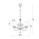 ^ PHASING OUT PENDANT 5ΧΕ14 METAL WHITE PURPLE+SHADE FEATHERS Φ60ΧΗ93CM ZIZEL EG169885PP