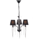 ^ PHASING OUT PENDANT 3ΧΕ14 METAL BLACK+SHADE+GLASS+ CHROME CHAIN Φ53ΧΗ102CM PALERMO EG170303PBCH
