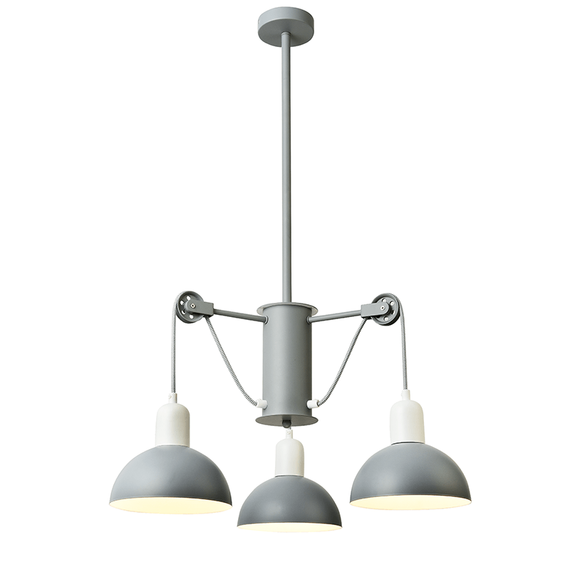 ^ PHASING OUT PENDANT LUMINAIRE 3XE14 GREY/WHITE METALLIC D58XH85CM CEZANNE EG5793P58G