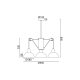 ^ PHASING OUT PENDANT LUMINAIRE 3XE14 GREY/WHITE METALLIC D58XH85CM CEZANNE EG5793P58G