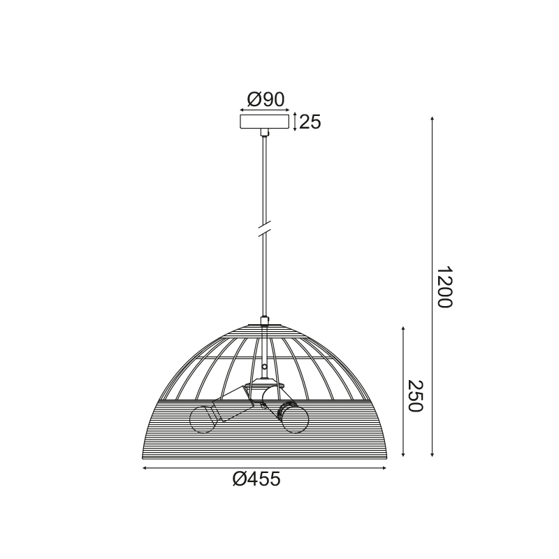 ^ PHASING OUT PENDANT LUMINAIRE 3XE27 RATTAN + WHITE METALLIC D46XH120CM ZORBAS GN20P346WH