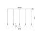 ^ PHASING OUT PENDANT LUMINAIRE 5ΧΕ14 METALLIC WHITE+ WOOD 12Χ95ΧΗ120CM FJORD GN285PWH