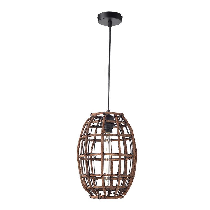 ^ PHASING OUT PENDANT LUMINAIRE 1ΧΕ27 WOOD & BLACK METAL Φ23ΧΗ120CM ZULU GN36231PW