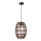 ^ PHASING OUT PENDANT LUMINAIRE 1ΧΕ27 WOOD & BLACK METAL Φ23ΧΗ120CM ZULU GN36231PW