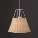 ^ PHASING OUT PENDANT LUMINAIRE 1XE27 RATTAN + WHITE METALLIC D30XH120CM ZORBAS GN60P130WH