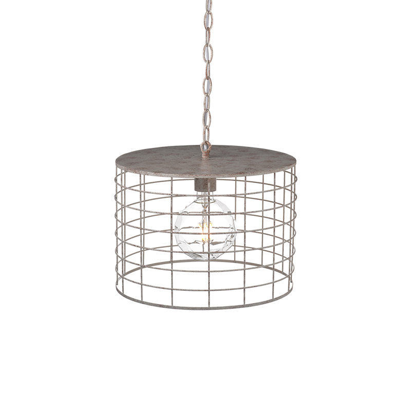 ^ PHASING OUT PENDANT LUMINAIRE 1ΧΕ27 METALLIC WHITE RUST Φ35,2ΧΗ120CM DUBLIN GN731PLAW
