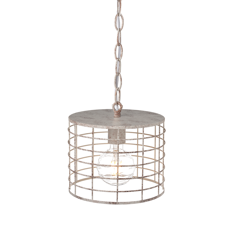 ^ PHASING OUT PENDANT LUMINAIRE 1ΧΕ27 METALLIC WHITE RUST Φ23,2ΧΗ120CM DUBLIN GN731PSAW