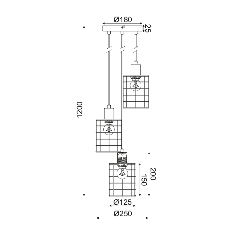 ^ PHASING OUT PENDANT LUMINAIRE 3ΧΕ27 METALLIC CHIMENT Φ20ΧΗ120CM DUBLIN GN733PCE