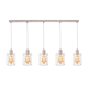 ^ PHASING OUT PENDANT LUMINAIRE 5ΧΕ27 METALLIC WHITE RUST 100Χ12,2ΧΗ120CM DUBLIN GN735PAW