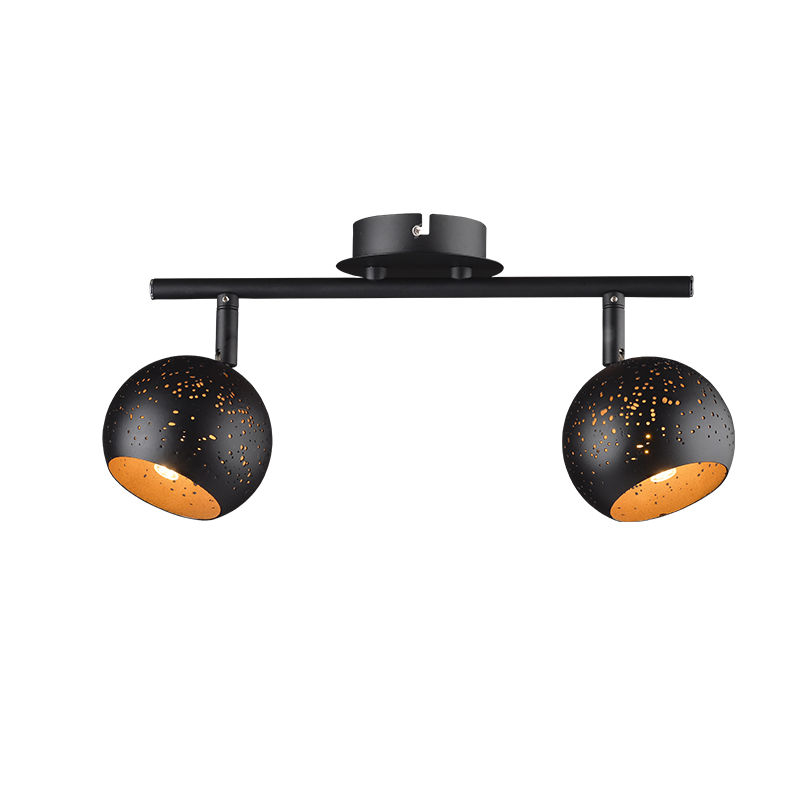 ^ PHASING OUT WALL MOUNTED LUMINAIRE 2ΧG9 METALLIC BLACK+ BRASS 32Χ10Χ15,8CM PLANETARIO GN762CBB
