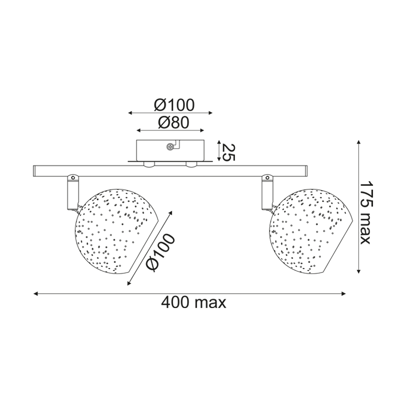 ^ PHASING OUT WALL MOUNTED LUMINAIRE 2ΧG9 METALLIC BLACK+ BRASS 32Χ10Χ15,8CM PLANETARIO GN762CBB