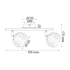 ^ PHASING OUT WALL MOUNTED LUMINAIRE 2ΧG9 METALLIC BLACK+ BRASS 32Χ10Χ15,8CM PLANETARIO GN762CBB