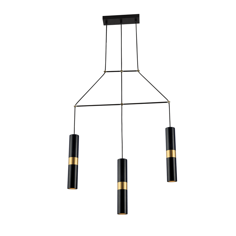 ^ PHASING OUT PENDANT LIGHTING 3XGU10 BLACK METALLIC 66X8XH150CM DA VINCI HM853P66BK