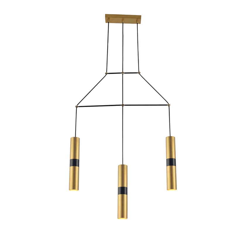 ^ PHASING OUT PENDANT LIGHTING 3XGU10 BRASS METALLIC 66X8XH150CM DA VINCI HM853P66BR