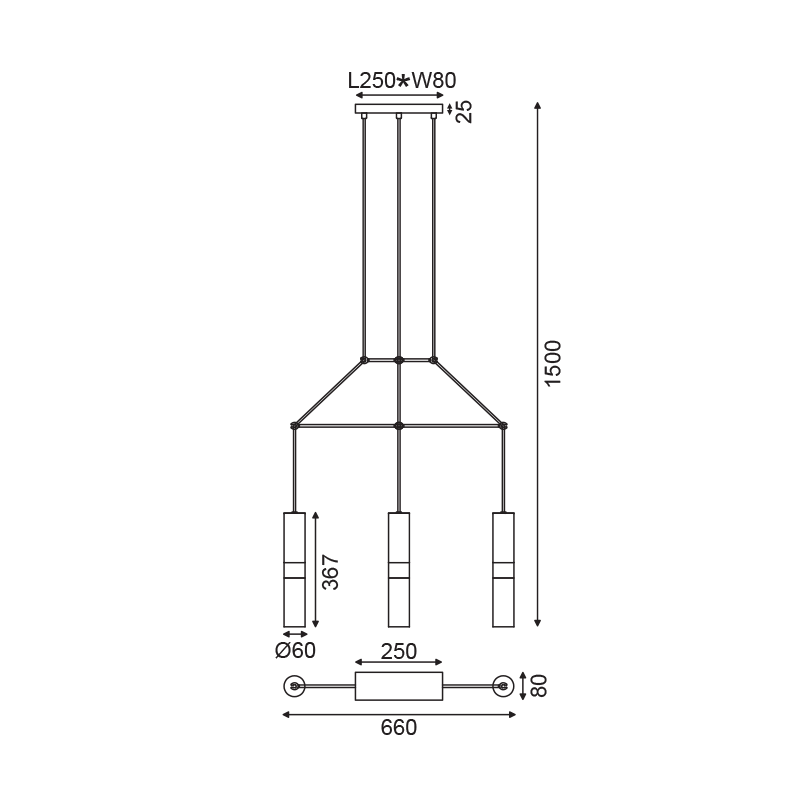 ^ PHASING OUT PENDANT LIGHTING 3XGU10 BRASS METALLIC 66X8XH150CM DA VINCI HM853P66BR