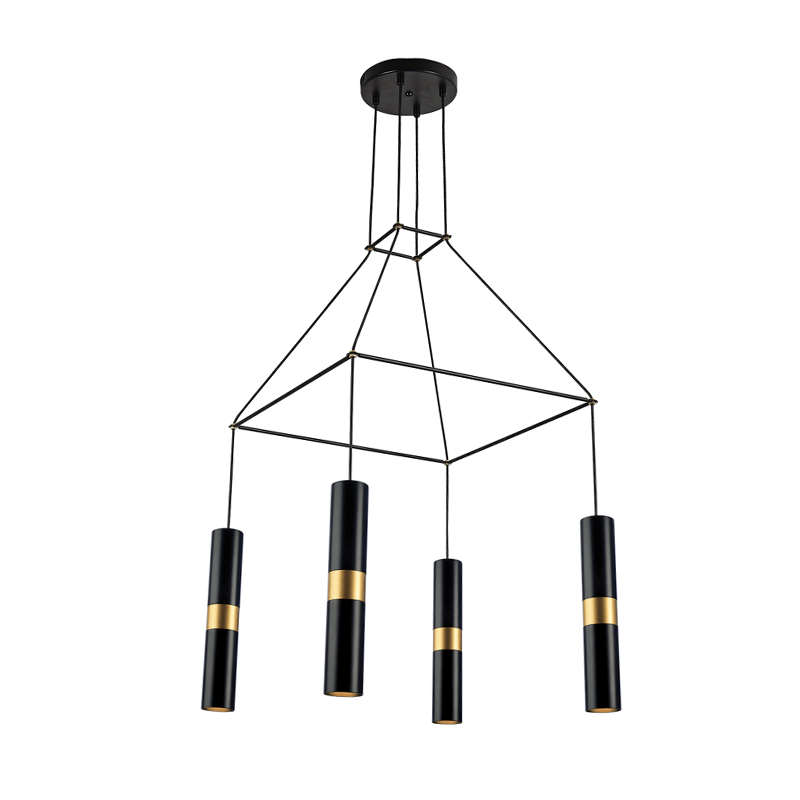 ^ PHASING OUT PENDANT LIGHTING 4XGU10 BLACK METALLIC 56X56XH150CM DA VINCI HM854P56BK